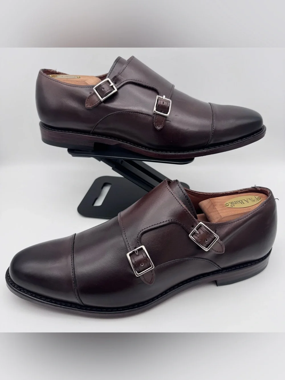 Allen Edmonds Mora 2.0 Brown Leather Double Monk Strap Shoes Men's Size 9 D